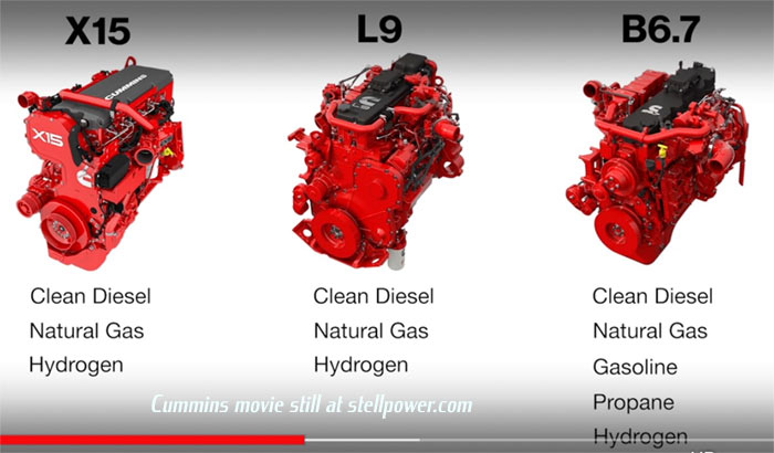 cummins propane-diesel-hydrogen engines