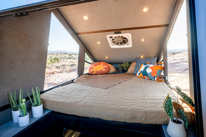 Inside the Skyloft tent (2023 Wagoneer Overland concept)