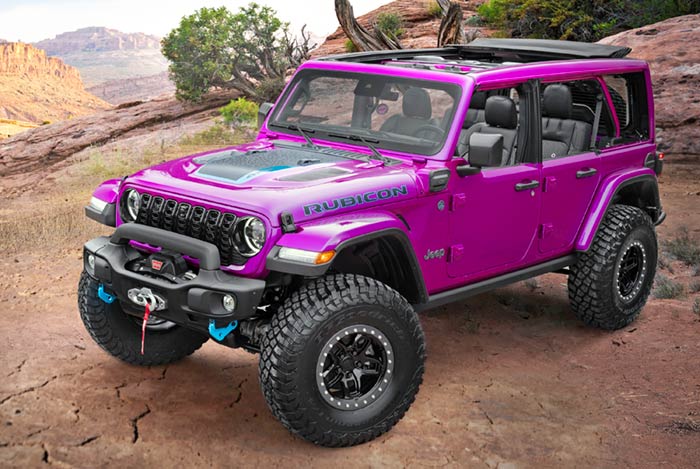 Purple-pink Rubicon 4xe concept 2023