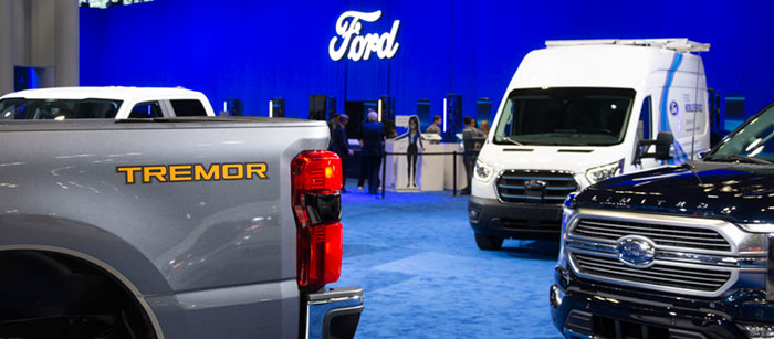 2023 Ford display with Tremor, Transit