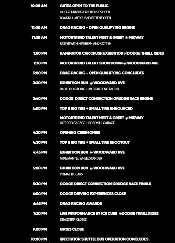 2023 Roadkill Nights By Dodge Schedule