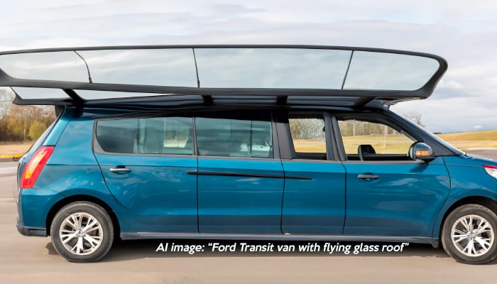 Ford Transit glass roof recall AI image