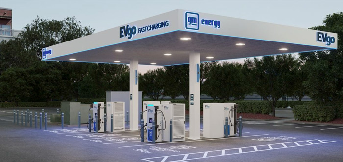 EVgo charging station with chargers for electric cars