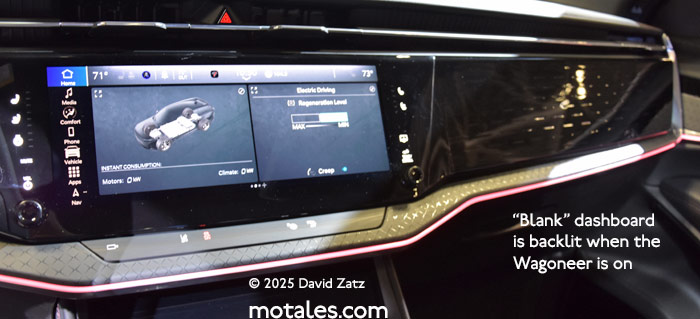 dashboard with passenger display off