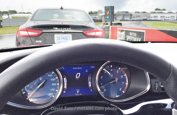 Maserati on the track, viewed from a Maserati