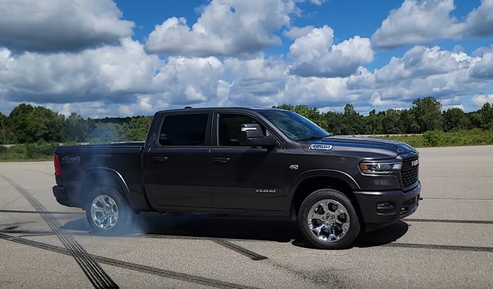 2026 Ram 1500 Doing a Burnout with Hemi Power